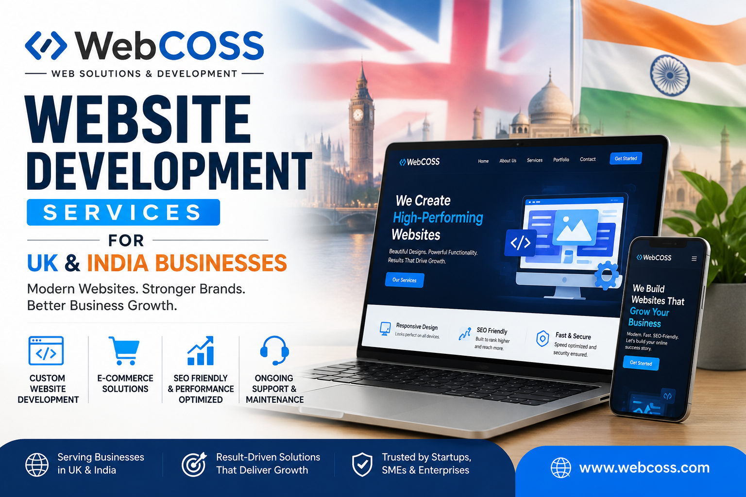 WebCOSS Website Development Services for UK & India Businesses